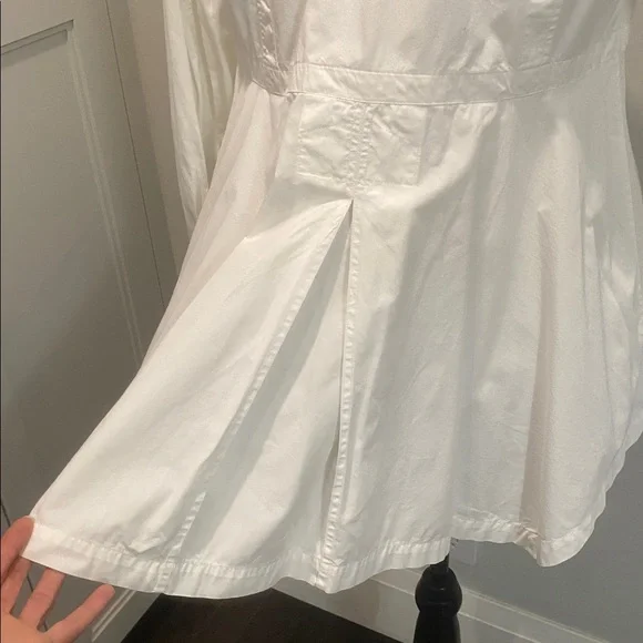 Diesel White Layered Peplum Shirt Snap Front Size medium - Picture 4 of 14